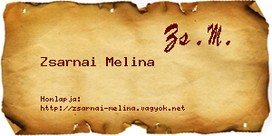 Zsarnai Melina névjegykártya